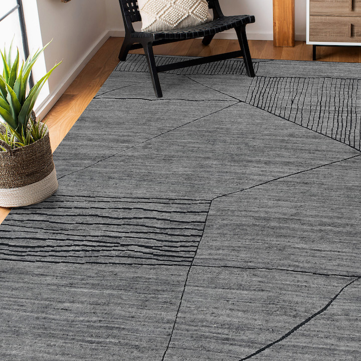 Amer Rugs' ARL2 gray and charcoal modern geometric style rug
