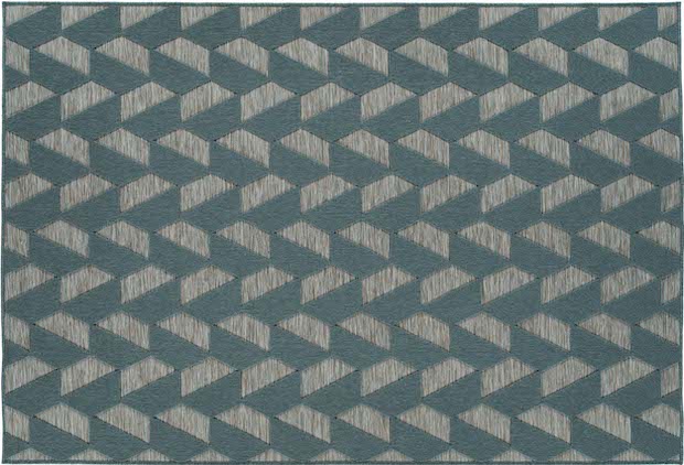 geometric green and gray outdoor rug