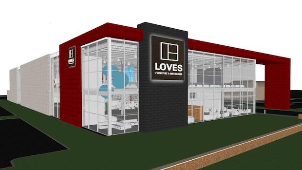 rendering of Loves Furniture storefront