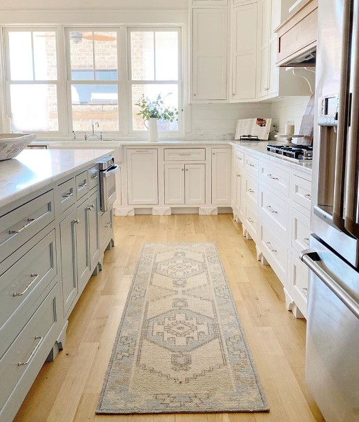 image of classic design rug runner in kitchen