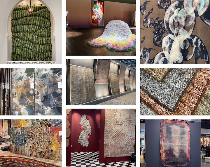 Rugnews Montage of area rugs at Heimtextil