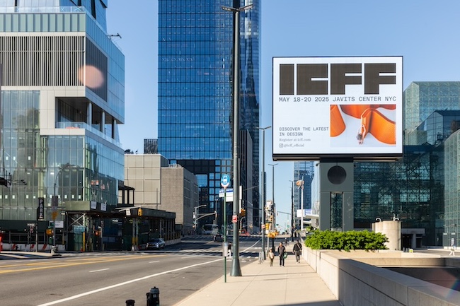 exterior image of Javits Center and ICFF Billboard