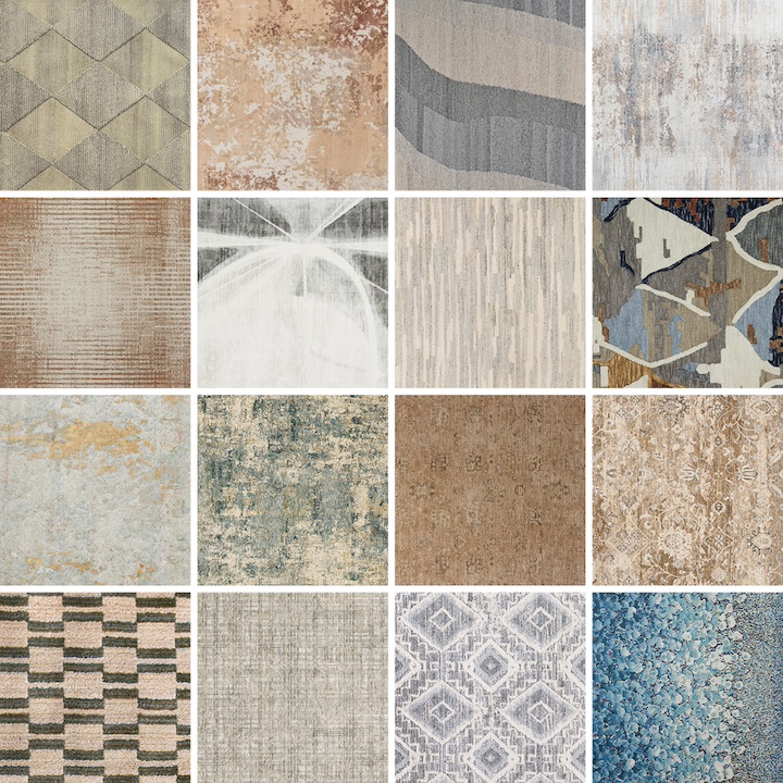 RugNews collage of new area rugs heading to Las Vegas