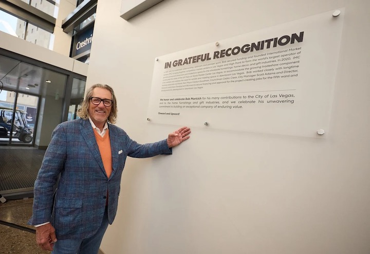 Bob Maricich with the plaque created in honor of him