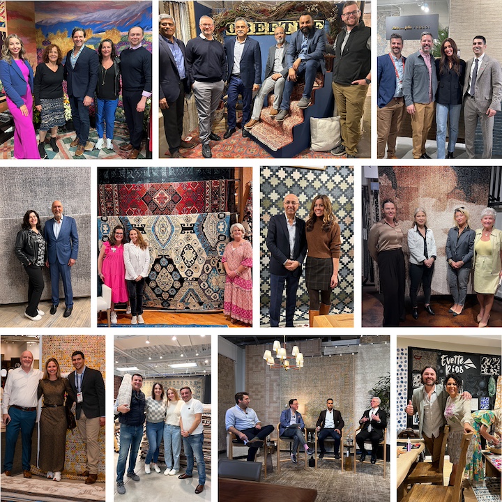 RugNews montage of People at Rug Showrooms at High Point Market