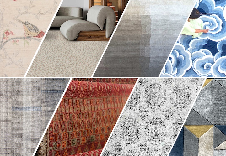 montage of area rugs debuting at COVER Connect 2024