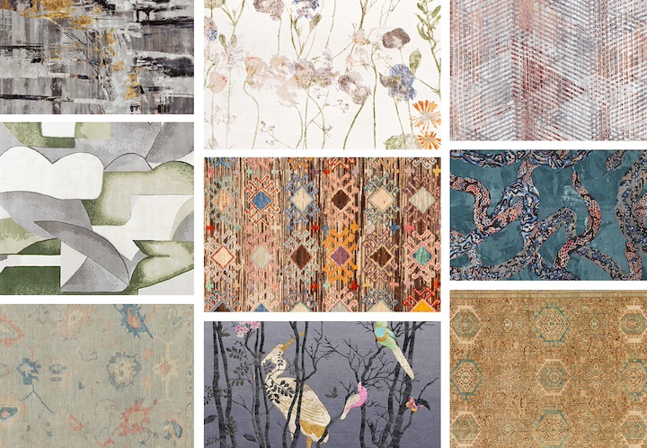 Montage of new rug designs debuting at COVER Connect New York