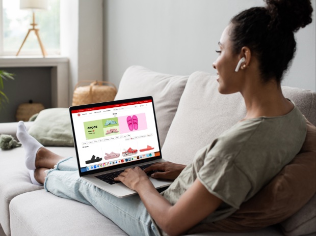 Women browsing Target Shopify on laptop